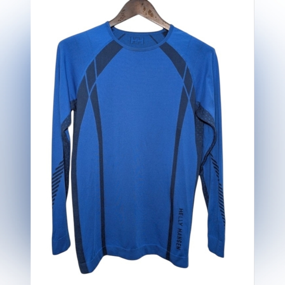 Helly Hansen Men's XL Blue Navy Long Sleeve Lightweight Base Layer Shirt Fitted